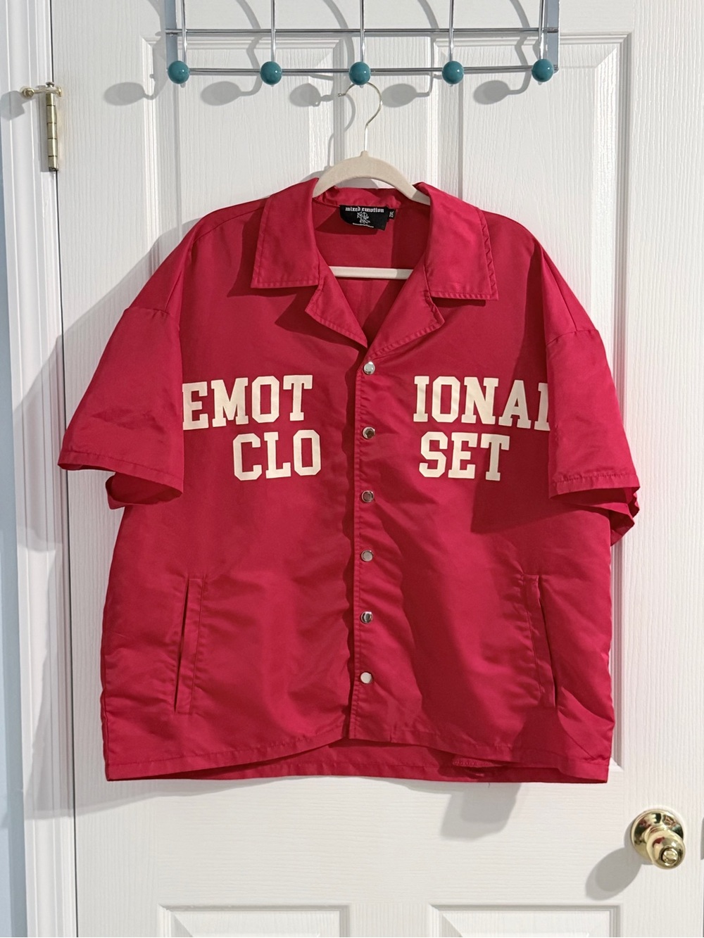 Mixed Emotion Red Emotional Closet Short Sleeve Jacket Size 2XL